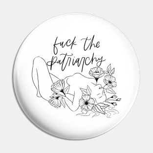 F The Patriarchy Floral Feminine Pin