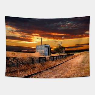 Sunset at the Coonawarra Rail Station Tapestry