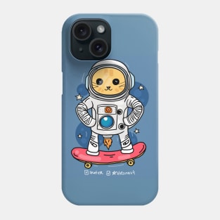 Cute Astronaut and Skater Cat Phone Case