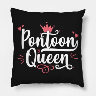 Pontoon Queen - Funny Boat Gift print Pillow