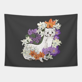 Weasel & Lilies & Violets Tapestry