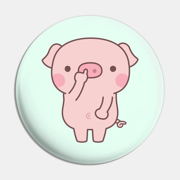 Cute Bored Piggy Digging Nose Pin by rustydoodle
