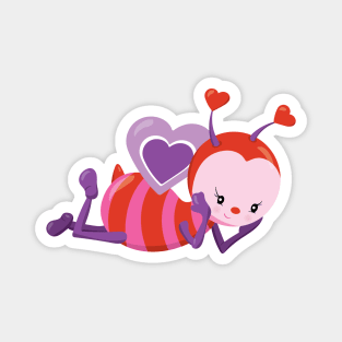 Cute Bee Valentine's day Design Magnet