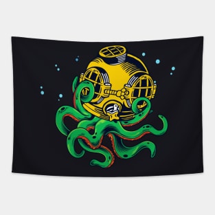 Octopus Squid diving gift Tapestry