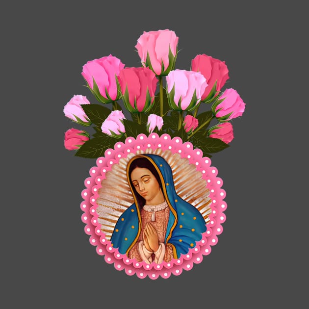 Our Lady of Guadalupe Pink Roses by hispanicworld