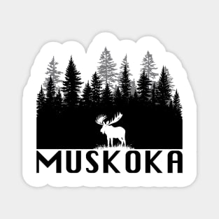 Muskoka and Moose (Black Lettering) Magnet