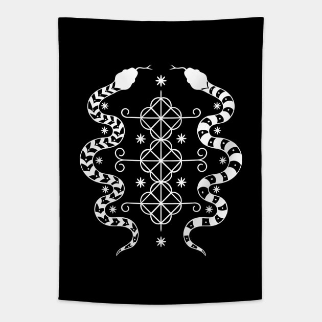 Damballah Wedo Veve loa symbol Tapestry by OccultOmaStore