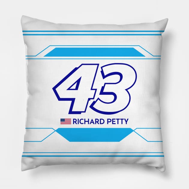 Richard Petty #43 NASCAR Design Pillow by AR Designs 