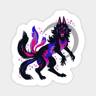 Bi Pride Flag Werewolf Magnet