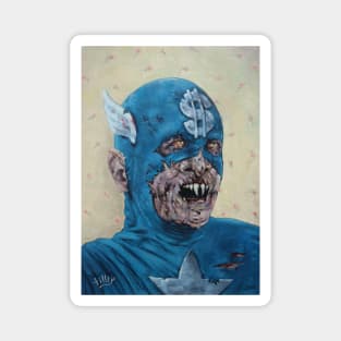 War Machine Captain America x Nosferatu Mashup Apocalyptic Portrait  A Surreal Fusion of Heroes and Horrors Magnet