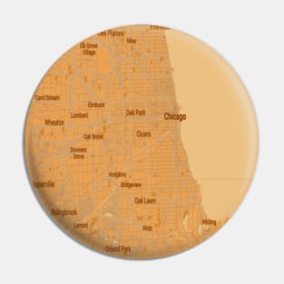 Chicago golden yellow map Pin