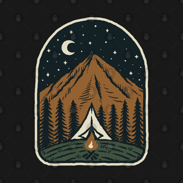 Camp Mountain Night by quilimo