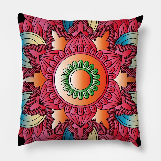 Incredible Beauty Mandala Pillow by SVGdreamcollection