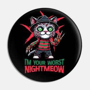 I'm Your Worst Nightmeow | Cat | Animal | Movie Icon | Pop Culture | Anti-Hero | Villain Pin