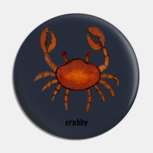 "crabby" cute crab design Pin