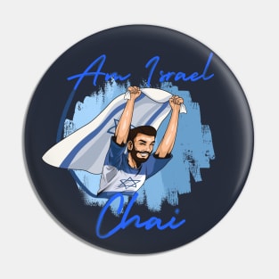 AM ISRAEL CHAI - MEN WITH FLAG Pin