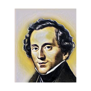 Felix Mendelssohn Yellow Portrait | Felix Mendelssohn Artwork 10 T-Shirt