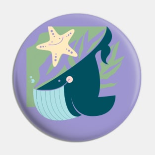 Happy Whale and Starfish Pin