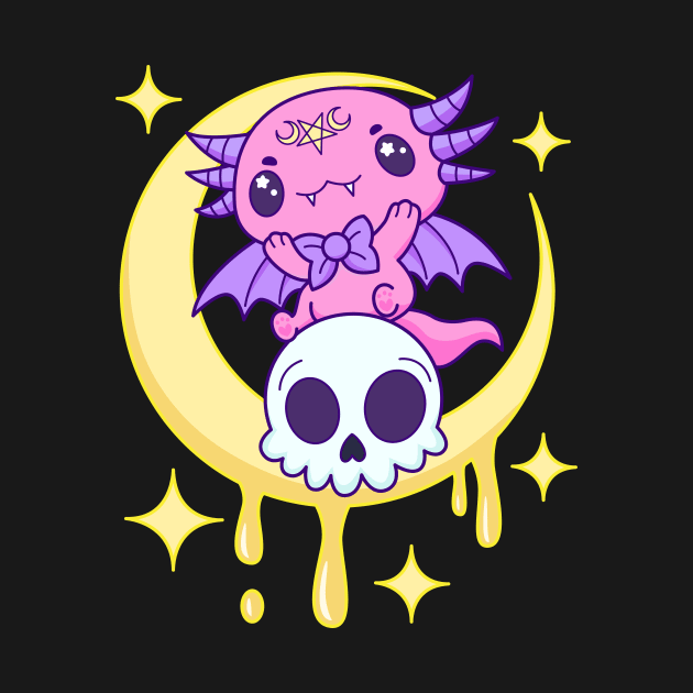 Axolotl Gothic Kawaii Pastel Goth by HollyDuck