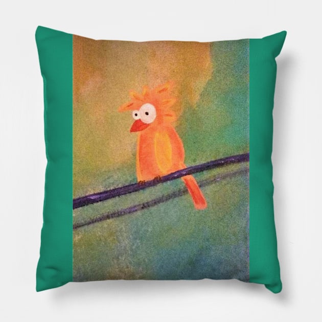 Crazy Bird Pillow by Amber's Dreams