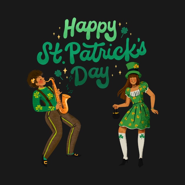 Happy St. Patrick Day - Couple Celebrate by Qibar Design