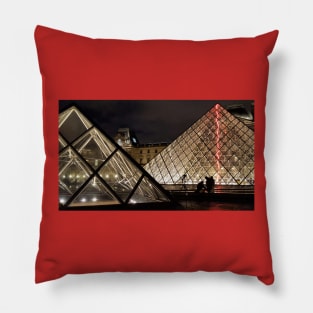 Paris Louvre Museum Pyramids Pillow