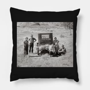 Oregon or Bust, 1936. Vintage Photo Pillow