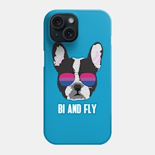 BI AND FLY - Boston Terrier Dog Bi Bisexual Pride Flag Phone Case