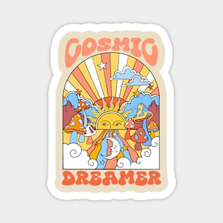 60s Cosmic Dreamer Psychedelic hippie mushroom sunshine Magnet