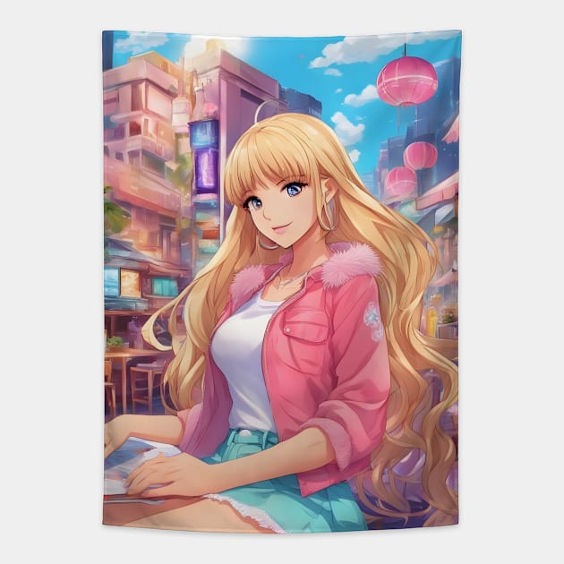 Campus Chronicles Tapestry by animegirlnft