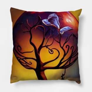 Amber tree surrealism art Pillow