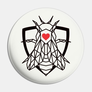 Superhero Protector Bee  Geometric Design Pin