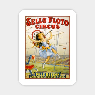 Sells Floto Circus Stunt Performances Advertisement Vintage Theater Magnet