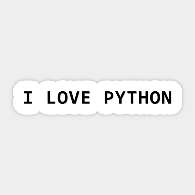 I love Python - Python - Sticker | TeePublic