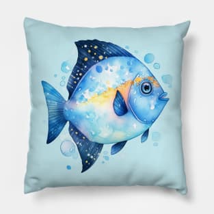 Little Blue Fishy Fish Pillow