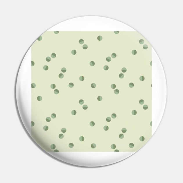 Scattered Dots Minimalist Geometric Pattern - Garden Green Pin by Charredsky