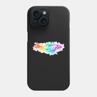 Maui Dolphin rainbow watercolour Phone Case