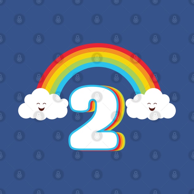 2nd Birthday Happy Rainbow by HungryDinoDesign