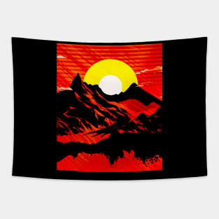 SUN AND MOUNTAINS VIEW VIBRANT Tapestry