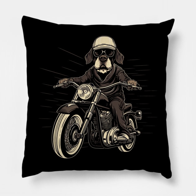 Breeze & Chrome: Easy Rider Vibes Biker Cool Dog Pillow by Kibo2020