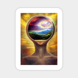 Alien world surrealism ufo cosmos Magnet