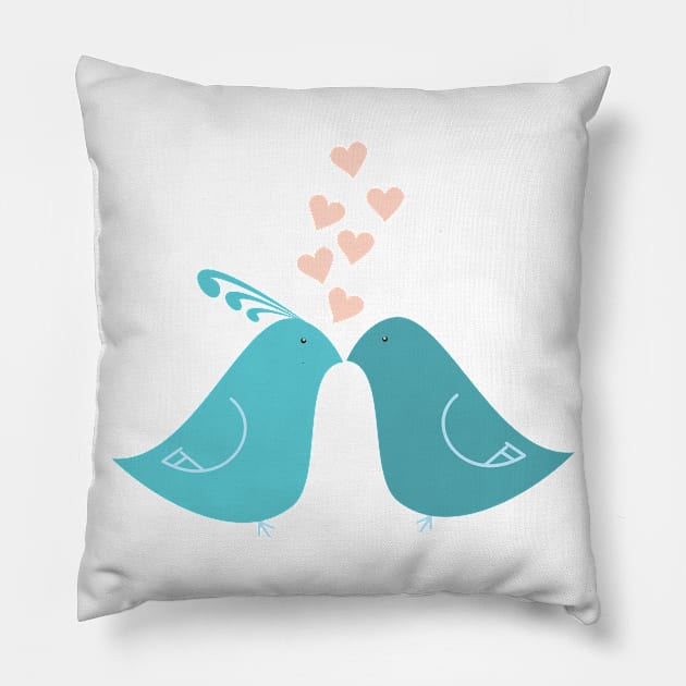 Love Birds Pillow by Abir's Store