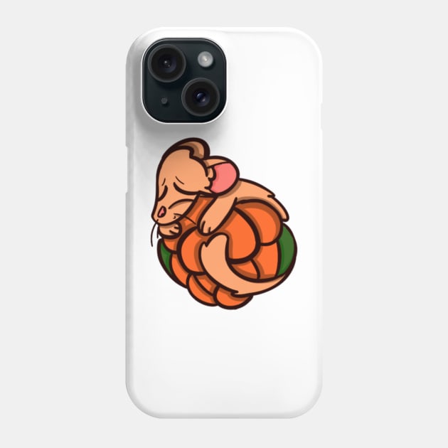 Mink sleeping on a cloudberry Phone Case by SableShroom