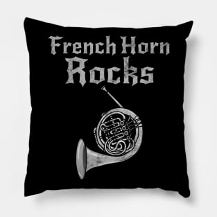 French Horn Rocks, Hornist Heavy Rock Brass Musician Pillow