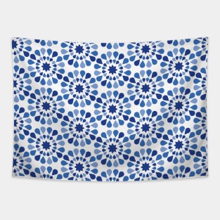 Blue Flowers Pattern Tapestry