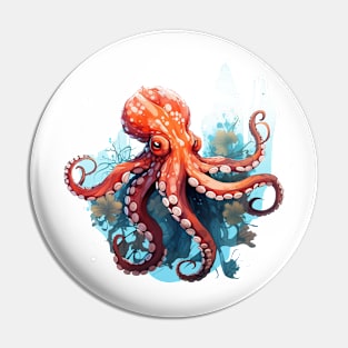 Orange Octopus Pin