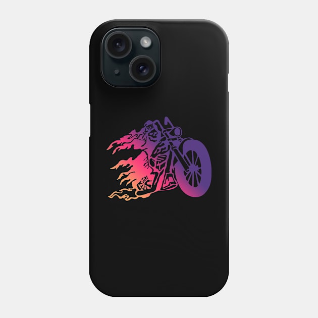 Skeleton from hell on a motorcycle Phone Case by lavdog