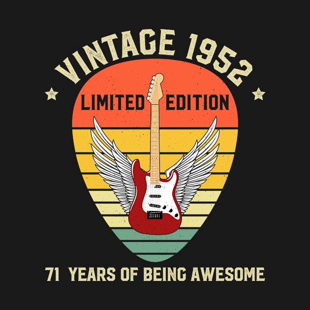 Vintage 1952 Limited Edition 71 Years Of Being Awesome Guitar by MarianYatesStore