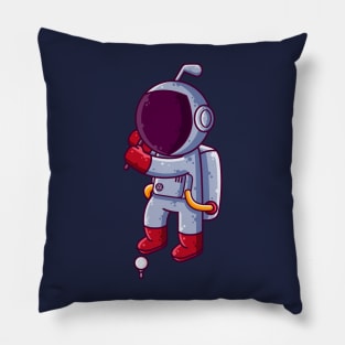 Cute Astronaut Playing Golf Cartoon Pillow