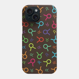 Pattern Taurus Zodiac Sign Horoscope Astrology Symbol Brown Phone Case